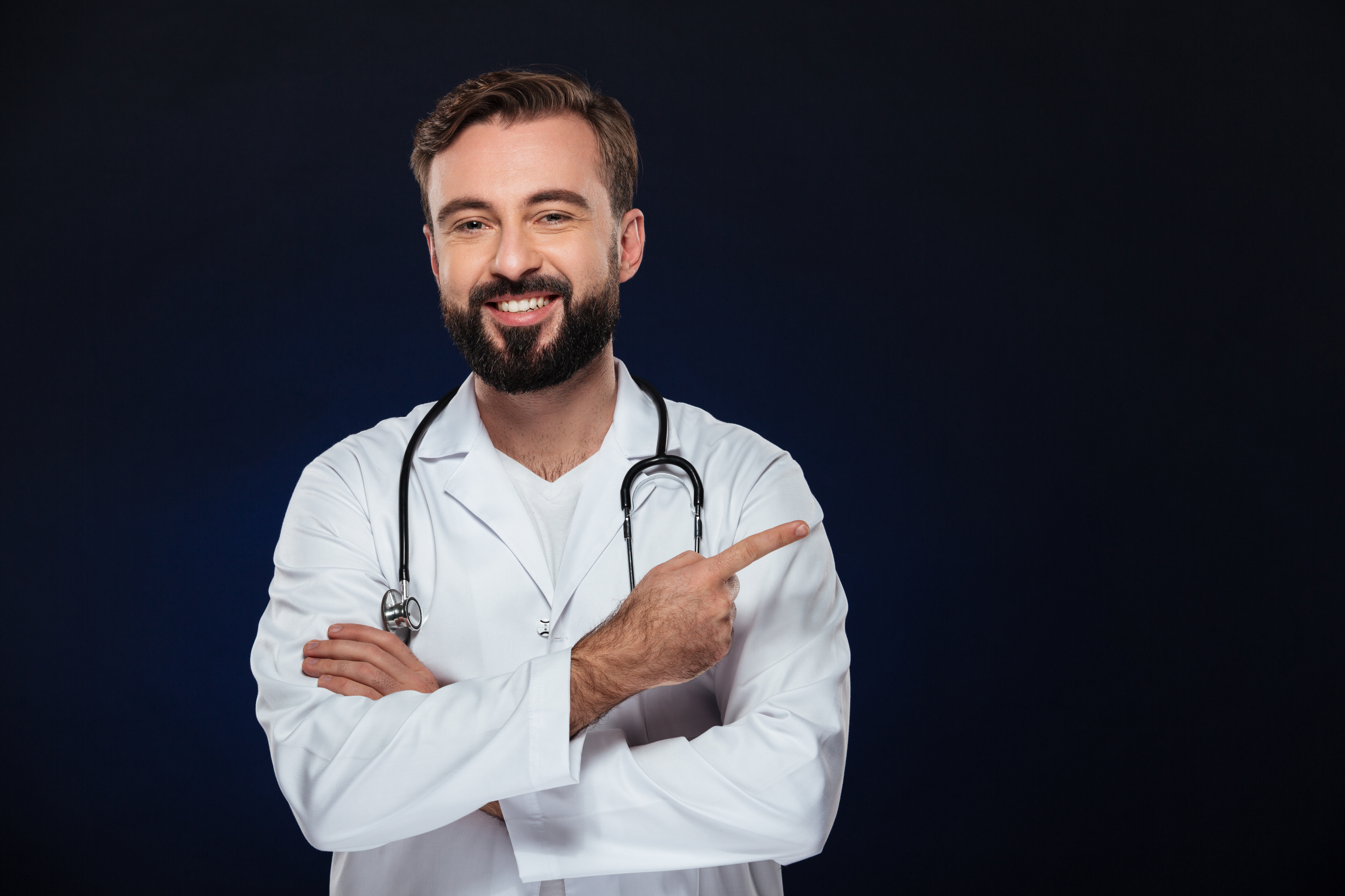 Professional doctor with laptop